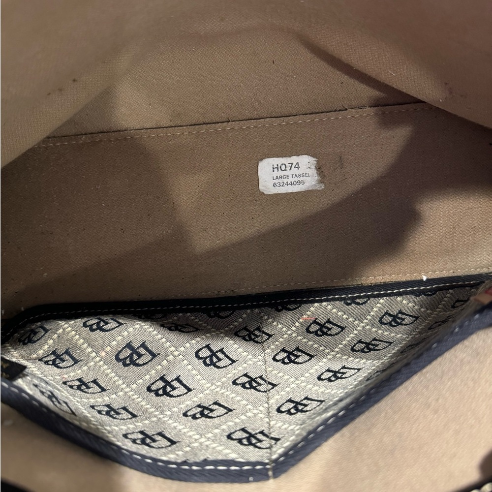 Dooney and Bourke cloth and leather square shoulder purse. - Picture 5 of 16